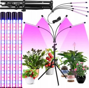 Heckermann Lampa LED do wzrostu roślin Heckermann 78LED 4 głowice + tripod 1