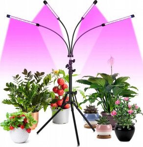 Heckermann Lampa LED do wzrostu roślin 78LED 4 głowice + tripod 2