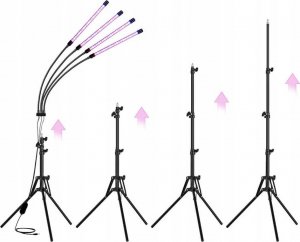 Heckermann Lampa LED do wzrostu roślin 78LED 4 głowice + tripod 5