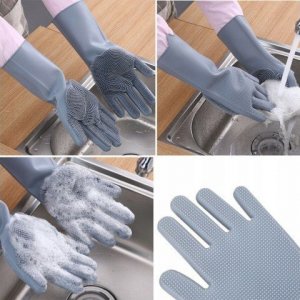 Silikonowe rękawice do mycia naczyń / samochodu 1