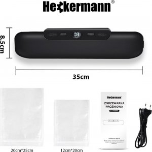 Heckermann Zgrzewarka próżniowa do pakowania żywności JL-VS8808 + folia 20x600 cm - Czarna 2