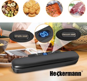 Heckermann Zgrzewarka próżniowa do pakowania żywności JL-VS8808 + folia 20x600 cm - Czarna 5