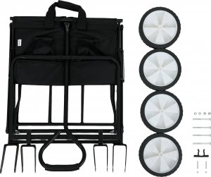 Fancy Garden Wózek turystyczny transportowy TYRS kempingowy składany 145L Czarny 12