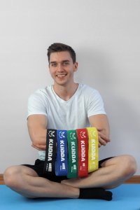 KUDDA Zestaw 5 mini gumy materiałowe do ćwiczeń HIP BAND fitness WYSOKA JAKOŚĆ 10