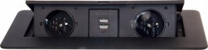 Biurko Guard Desk Podwójne gniazdo + 2x USB chowane w blat / / Gniazda nadblatowe 1