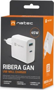 Ładowarka Natec Ribera GAN 1x USB-A 1x USB-C 45W (NUC-2142) 9