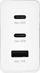Ładowarka Denmen ŁADOWARKA SIECIOWA PD 2xUSB-C 1xUSB DENMEN EP-T6530 65W BIAŁA BULK (45) 3