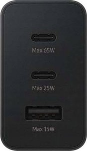 Ładowarka Denmen ŁADOWARKA SIECIOWA PD 2xUSB-C 1xUSB DENMEN EP-T6530 65W CZARNY BULK (45) 3