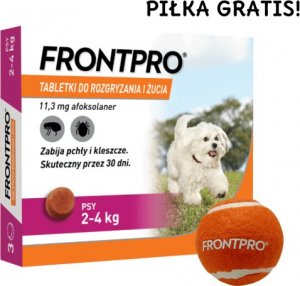 Frontline Frontpro tabletki na pchły i kleszcze S 11,3mg 2-4kg x 3tabl + Piłka GRATIS! 1
