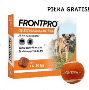 Frontline Frontpro tabletki na pchły i kleszcze M 28,3mg 4-10kg x 3tabl + Piłka GRATIS! 1