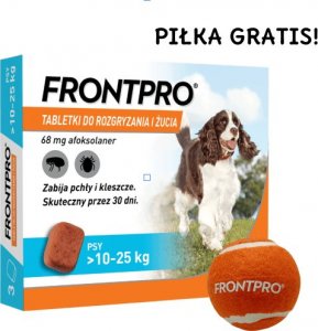 Frontline Frontpro tabletki na pchły i kleszcze L 68mg 10-25kg x 3tabl + Piłka GRATIS! 1