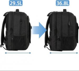 Plecak MATEINE Plecak miejski poszerzany MATEIN na laptopa 15,6 z usb, kolor czarny 2