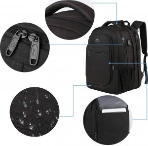 Plecak MATEINE Plecak miejski poszerzany MATEIN na laptopa 15,6 z usb, kolor czarny 5