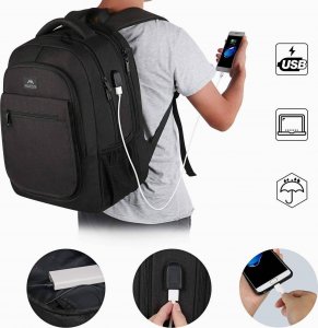 Plecak MATEINE Plecak miejski poszerzany MATEIN na laptopa 15,6 z usb, kolor czarny 6