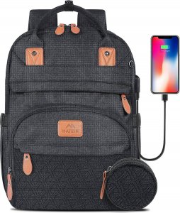 Plecak MATEINE Plecak miejski z sakiewką MATEIN na laptopa 15,6, kolor czarny, 42x30x20 cm 1