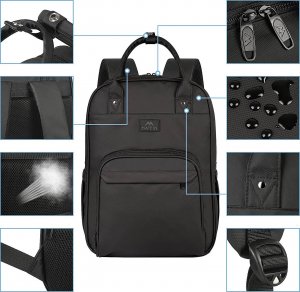 Plecak MATEINE Plecak na laptopa 15,6" czarny z organizerem 43x30x18 cm 2