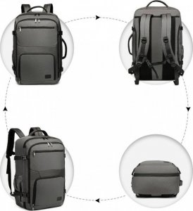 Plecak Kono KONO Plecak podróżny do samolotu pojemny kabinowy 55x40x20 szary 7