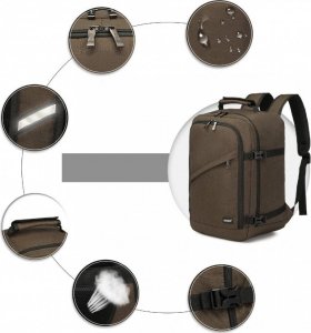 Plecak Kono podróżny kabinowy do samolotu RYANAIR 40x20x25 brązowy 5