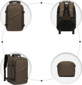Plecak Kono podróżny kabinowy do samolotu RYANAIR 40x20x25 brązowy 6