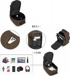 Plecak Kono podróżny kabinowy do samolotu RYANAIR 40x20x25 brązowy 7