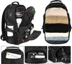 Plecak MATEINE Plecak turystyczny podróżny na laptopa Matein 17,3", kolor czarny, 50x38x26.5 cm 3