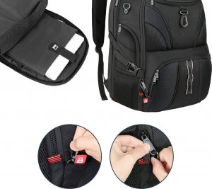 Plecak MATEINE Plecak turystyczny podróżny na laptopa Matein 17,3", kolor czarny, 50x38x26.5 cm 5