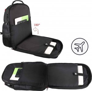 Plecak MATEINE Plecak turystyczny podróżny na laptopa Matein 17,3", kolor czarny, 50x38x26.5 cm 7