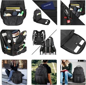 Plecak MATEINE Plecak turystyczny podróżny na laptopa Matein 17,3", kolor czarny, 50x38x26.5 cm 8