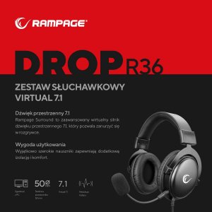 Słuchawki Rampage R36 Drop Czarne (DROP R36) 6