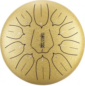 HLURU HUASHU HLURU HUASHU Lotus tongue drum 12" 11 ton Golden 1