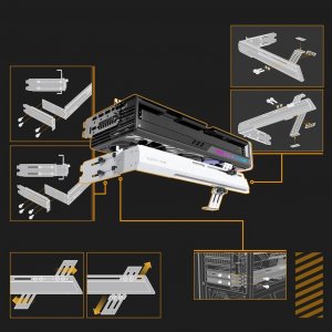 Podpórka Wspornik Uchwyt pod karte graficzną Biała GPU EZDIY-FAB 7