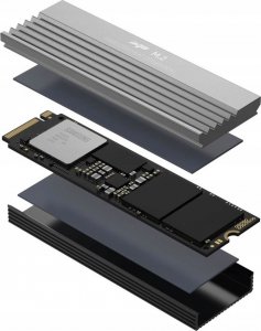 Radiator do dysku SSD M.2 2280 nvme iHTP Szary Termopad 3