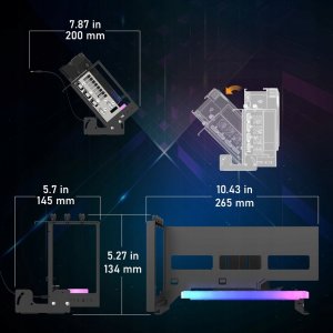 Riser Uchwyt do karty graficznej ARGB Regulowany EZDIY-FAB Riser PCIE 4.0 7