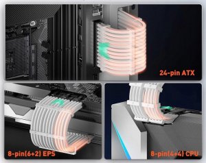 AsiaHorse Zestaw kabli, 0.3m, Biały (K4X 4 KIT WHITE ASIAHORSE) 5