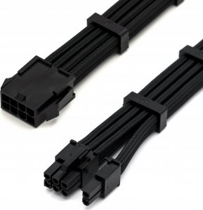 AsiaHorse PCIe 8-pin - PCIe 8-pin, 0.3m, Czarny (ASIA HORSE CORDS S5X (6+2)8*3 PIN CABLE BLACK) 2