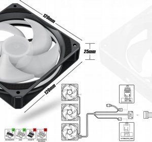 Wentylator upHere U2C ARGB Czarny 3-pack 6