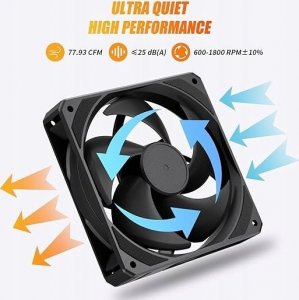 Wentylator upHere U2K Czarny 3-pack 5