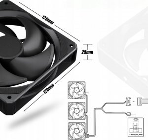 Wentylator upHere U2K Czarny 3-pack 6