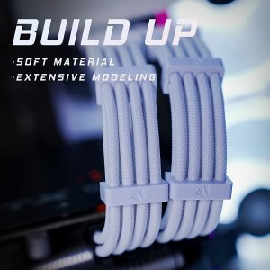 AsiaHorse Zestaw białych przedłużaczy kabli AsiaHorse do zasilacza ATX Kable 4 KIT 18 AWG PC 3