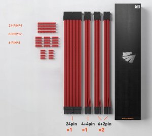 AsiaHorse Zestaw przedłużaczy do zasilacza ATX 4 KIT 18 AWG PC AsiaHorse Sleeved 2