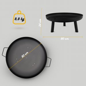 Palenisko ogrodowe Lehmann PALENISKO OGRODOWE LEHMANN 80 CM DO OGNISKA GRILLA KOCIOŁKA STALOWE CZARNE 6