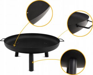 Palenisko ogrodowe Lehmann PALENISKO OGRODOWE LEHMANN 80 CM DO OGNISKA GRILLA KOCIOŁKA STALOWE CZARNE 7