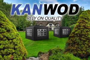 Kanwod Pawilon Ogrodowy Namiot Handlowy 300 Cm X 300 Cm + 4 Ścianki Boczne Okna 2