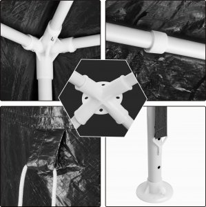 Kanwod Pawilon Ogrodowy Namiot Handlowy 300 Cm X 300 Cm + 4 Ścianki Boczne Okna 8