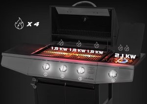 Lehmann Texas Grill ogrodowy gazowy 2 kW 33.5 cm x 53 cm 12