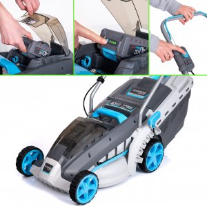 Kosiarka akumulatorowa Kanwod KOSIARKA AKUMULATOROWA KANWOD KOSZ 40L ZESTAW BATERIA ŁADOWARKA 4Ah 37cm 3