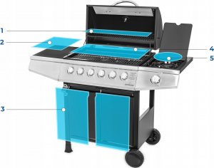 Lehmann Vegas Grill ogrodowy gazowy 12.8 kW 33.5 cm x 72 cm 7