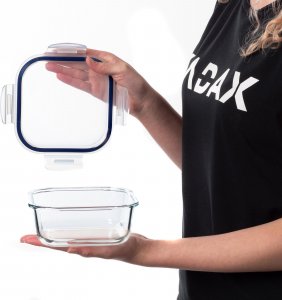 Kadax KADAX Szklany Pojemnik Na Żywność 800ml Z Pokrywką Pudełko Śniadaniówka 2