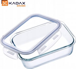 Kadax KADAX Szklany Pojemnik Na Żywność 370ml Z Pokrywką Pudełko Śniadaniówka 5