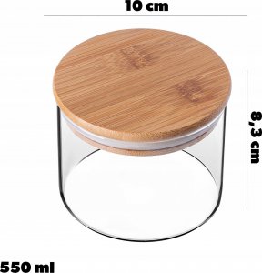 Kadax KADAX Pojemnik Na Żywność Szklany Przyprawy Sypkie Z Pokrywką Słoik 550ml 3